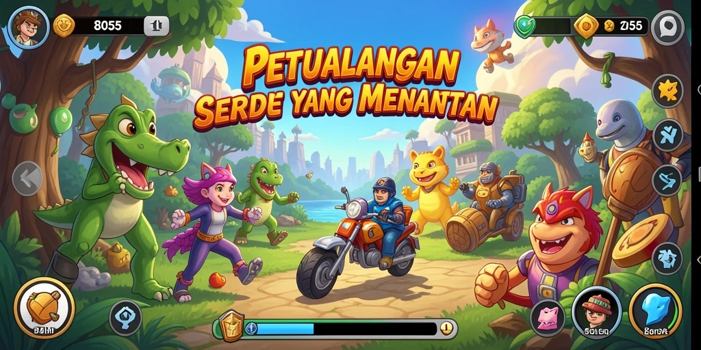Tampilan gameplay seru dari 8055 dengan grafis yang menawan.
