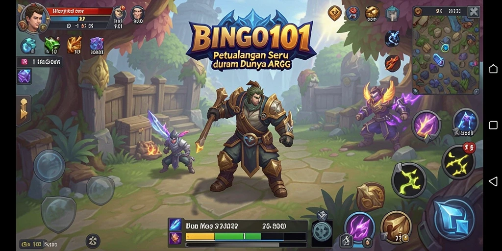 Screenshot BINGO101 menunjukkan aksi pertarungan epic dalam gameplay ARPG.
