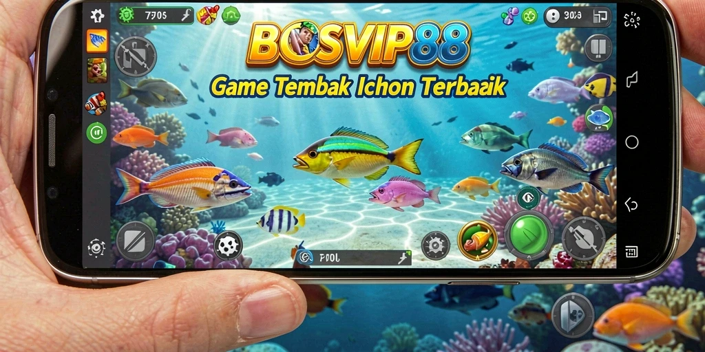 Tampilan gameplay seru di <strong>BOSVIP88</strong> dengan aksi menembak ikan.
