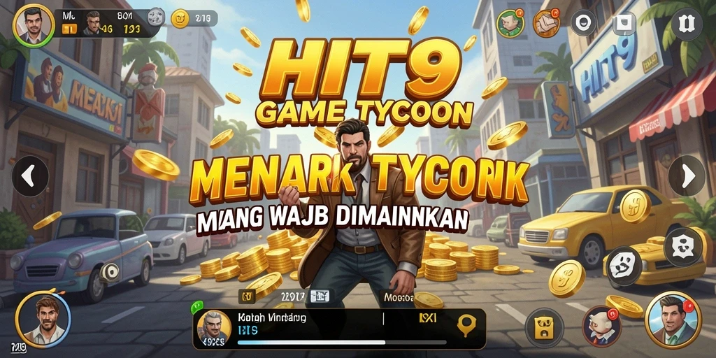 Tampilan gameplay HIT9 yang seru dan interaktif dalam manajemen bisnis.