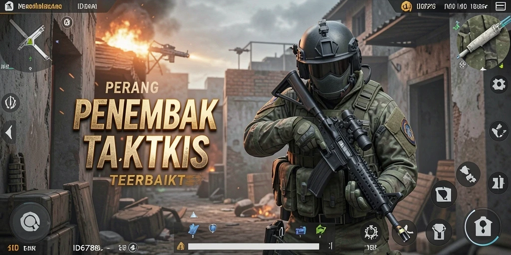 Screenshot menunjukkan aksi mendebarkan dalam gameplay FPS ID6788.