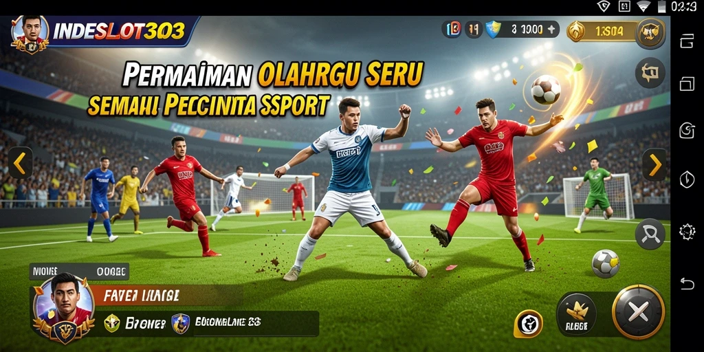 Screenshot gameplay INDESLOT303 dengan aksi olahraga yang mendebarkan.