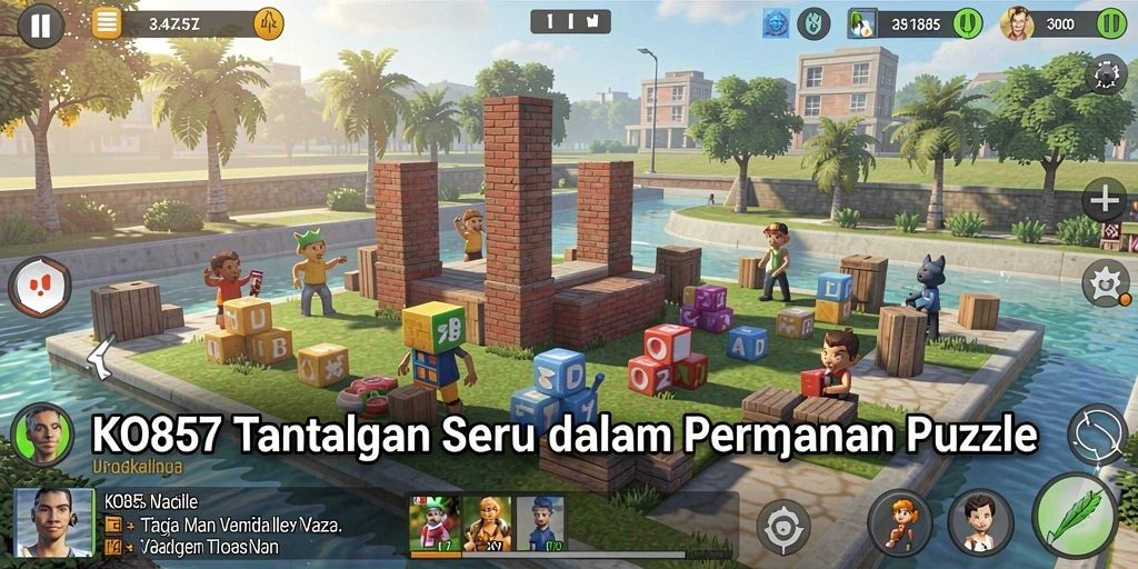 Tampilan menarik dari gameplay KO857 dalam menyelesaikan teka-teki.
