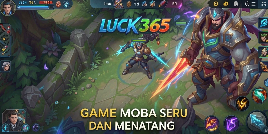 Tampilan gameplay seru LUCK365 saat pertempuran antar tim.