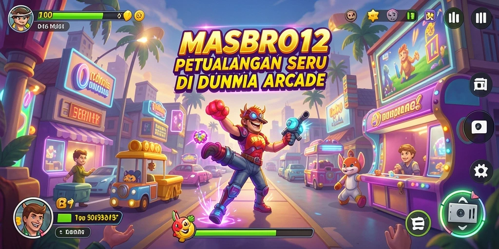 Screenshot menampilkan gameplay seru dari MASBRO12 dalam aksi arcade.