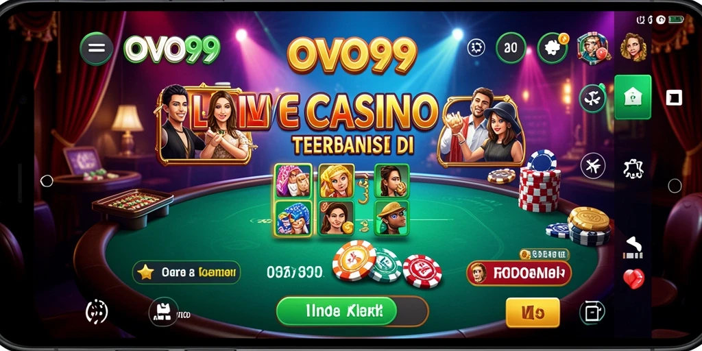 Tampilan gameplay OVO99 dengan dealer live dan permainan seru.