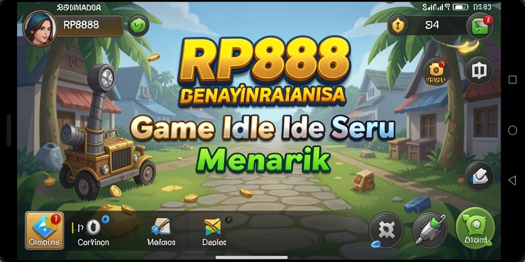 Tampilan gameplay seru dalam RP888 yang menampilkan pengumpulan sumber daya.