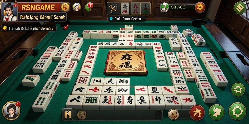 Tampilan gameplay Mahjong yang menarik dan menantang.