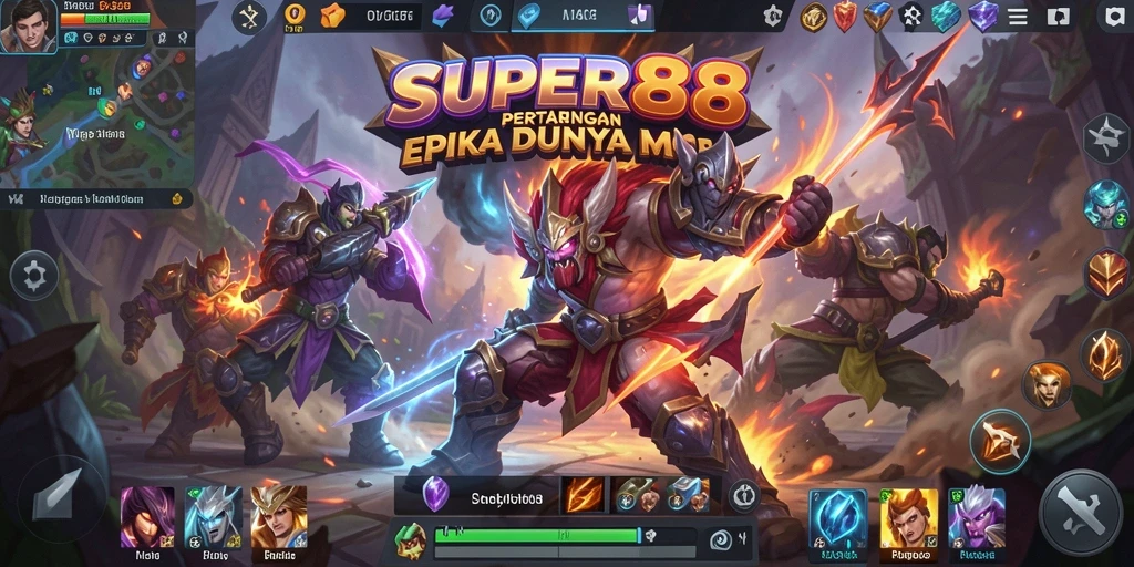 Tangkapan layar gameplay <strong>SUPER88</strong> yang menunjukkan aksi seru pertarungan tim.