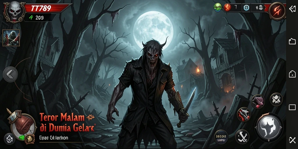 Screenshots gameplay TT789 yang menampilkan ketegangan di dunia gelap.