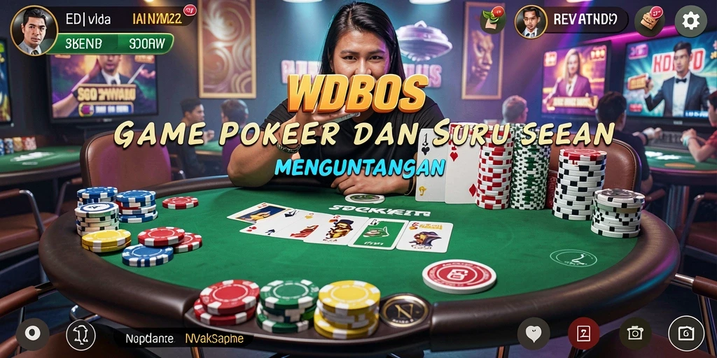 Screenshot gameplay WDBOS menampilkan suasana game Poker yang seru.